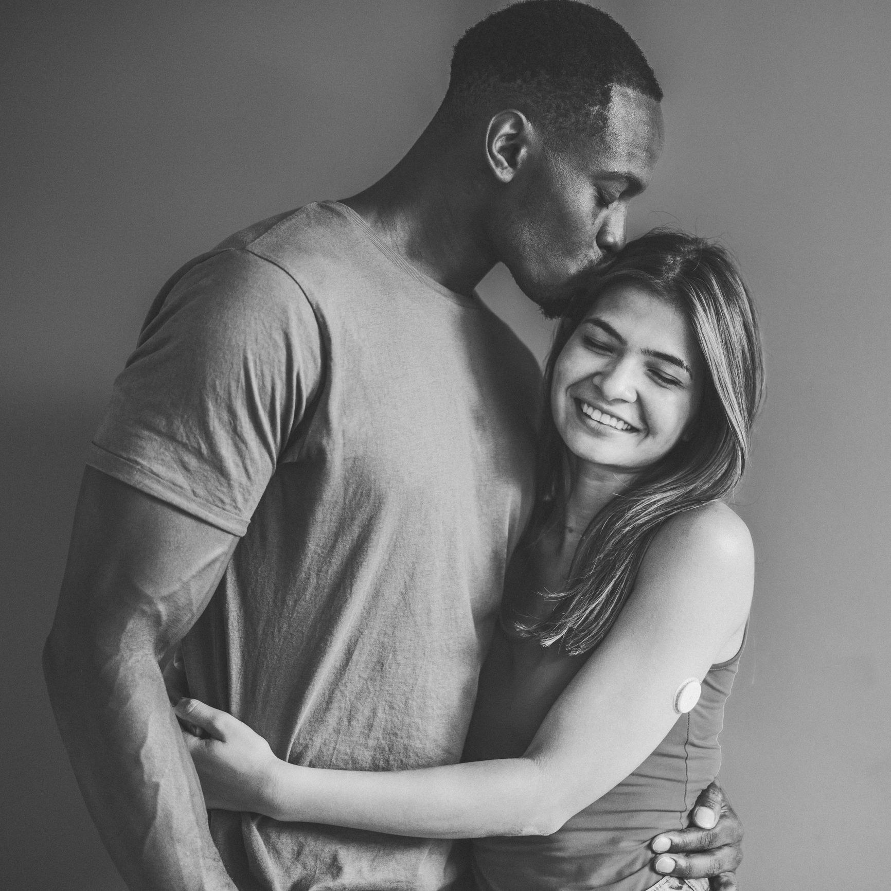 Black and white portrait of a couple